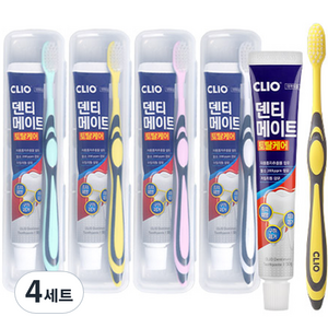 크리오 덴티메이트 휴대용 칫솔 치약 4p 세트, 50g, 4세트