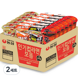 농심 신라면 65g 6개 + 새우탕 67g 6개 + 튀김우동 65g 6개 + 짜파게티범벅 70g 6개 세트, 2세트