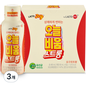 락토조이 오늘비움 스트롱 요구르트맛, 480ml, 3개