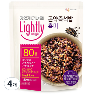 라이틀리 곤약즉석밥 흑미, 150g, 4개