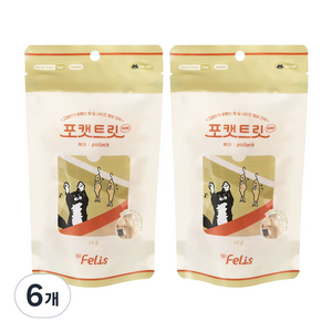 닥터펠리스 포캣트릿 Raw 동결건조 고양이간식, 북어, 25g, 6개