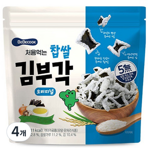 처음먹는 찹쌀 김부각 과자, 오리지널, 20g, 4개