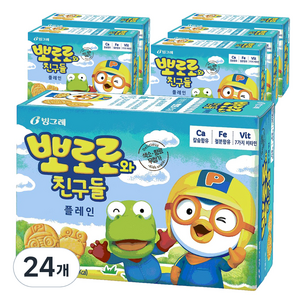 빙그레 뽀로로와 친구들 플레인 과자, 65g, 24개