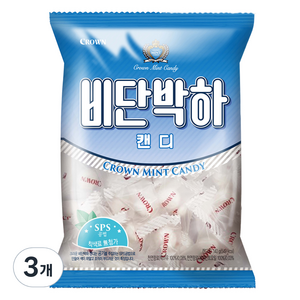 크라운 비단박하캔디, 140g, 3개