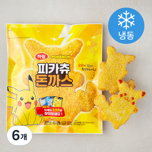 하림 포켓몬 피카츄 돈까스 (냉동), 6개, 500g