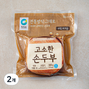 청정원 고소한 손두부 부침 찌개용, 300g, 2개