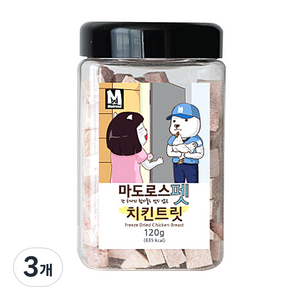 마도로스펫 동결건조 간식, 치킨트릿, 120g, 3개