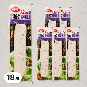 하림 리얼바 닭가슴살 블랙페퍼, 80g, 18개