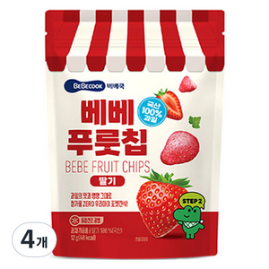 베베쿡 유아용 베베 푸룻칩 딸기, 12g, 4개