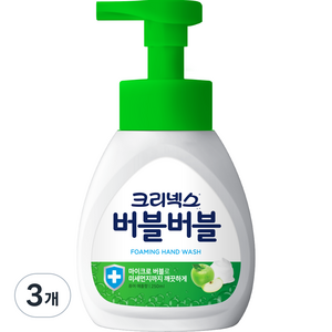 크리넥스 버블버블 핸드워시 퓨어애플, 3개, 250ml