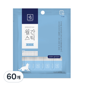 브리더랩 월간스틱 짜먹는 고양이 간식, 참치, 11g, 60개