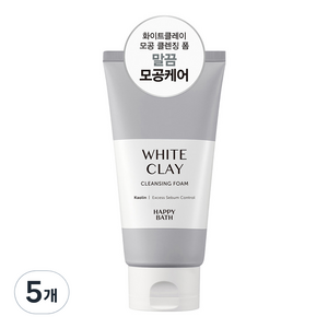 해피바스 화이트 클레이 모공 클렌징폼, 150g, 5개