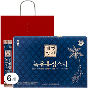 개성상인 녹용 홍삼 스틱 30개입 + 쇼핑백, 300ml, 6세트