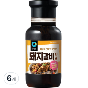 청정원 전통 돼지갈비양념, 280g, 6개