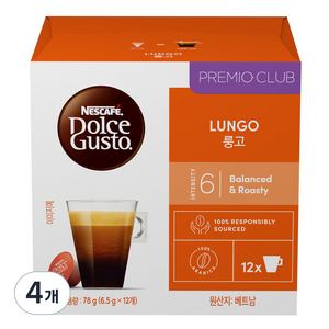 돌체구스토 네스카페 룽고, 6.5g, 12개입, 4개