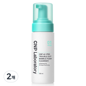 CNP차앤박 씨앤피 AC-PRO 트러블 아웃 버블 폼 클렌저, 150ml, 2개