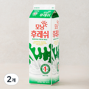 비락 모닝 후레쉬 우유, 900ml, 2개