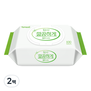 탐사 깔끔하게 물티슈 캡형 50g, 100개입, 2개