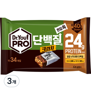 닥터유 프로단백질바 크런치 한입쏙, 420g, 3개