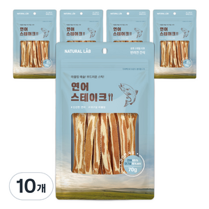 내츄럴랩 강아지 건강한육포 스테이크, 연어, 70g, 10개