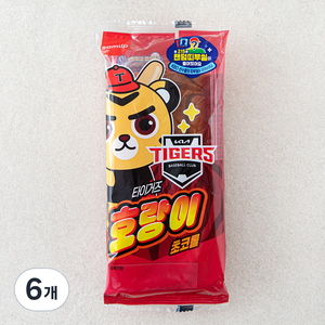 삼립 KBO 타이거즈 호랑이 초코롤, 85g, 6개, 1개입