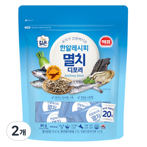 해표 한알 레시피 멸치 디포리 20p, 80g, 2개