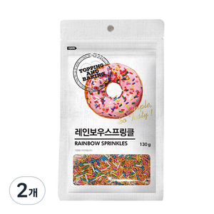 큐원 레인보우 스프링클, 2개, 130g