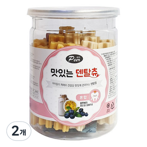 피어 강아지 맛있는 덴탈껌, 블루베리, 유산균, 오메가3, 250g, 2개