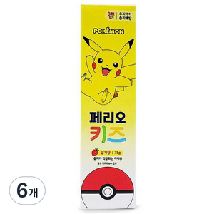 페리오 키즈 포켓몬스터 치약 딸기향, 6개, 75g