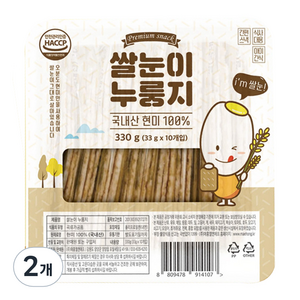 쌀눈이 누룽지, 330g, 2개