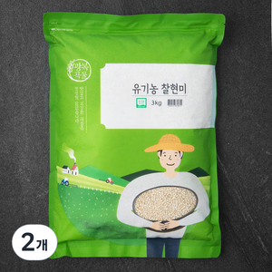 광복곡물 유기농 찰현미, 3kg, 2개