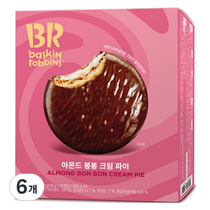 배스킨라빈스 아몬드 봉봉 크림 파이, 336g, 6개