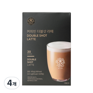 커피빈 더블샷 라떼, 14.3g, 30개입, 4개