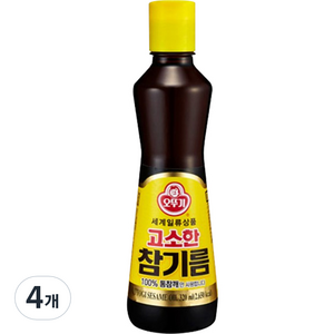 오뚜기 고소한 참기름 병, 320ml, 4개