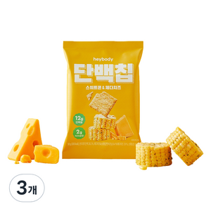 헤이바디 단백칩 스위트콘 앤 체다치즈, 50g, 3개