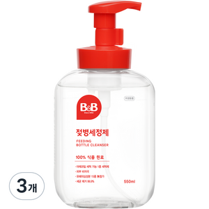 비앤비 젖병세정제 거품형 리뉴얼, 550ml, 3개