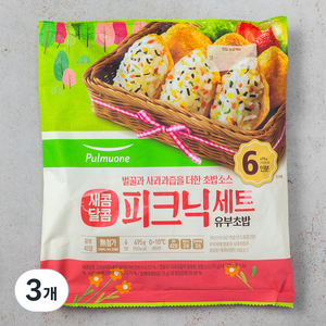 풀무원 새콤달콤 피크닉세트 유부초밥 6인분, 495g, 3개