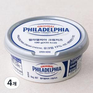필라델피아 크림치즈, 190g, 1개입, 4개