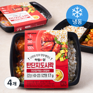 하림e닭 탄단지 도시락 귀리잡곡밥과 닭갈비 (냉동), 210g, 4개