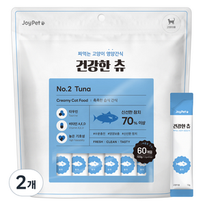 조이펫 고양이 대용량 건강한 츄 간식 60p, 720g, 2개, 참치