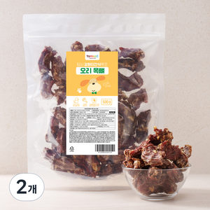 탐사 반려견 수제간식 오리 목뼈 대용량 500g, 2개