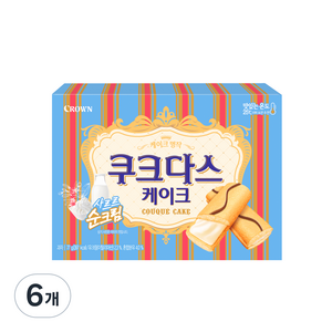 쿠크다스 케이크 과자, 77g, 6개