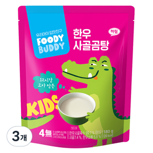 푸디버디 유아용 한우 사골곰탕, 180g, 3개