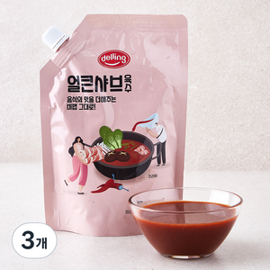 델링 얼큰 사브육수, 300g, 3개