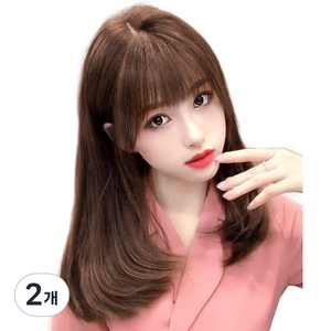 c컬 붙임머리 40cm 195g, 라이트브라운, 2개