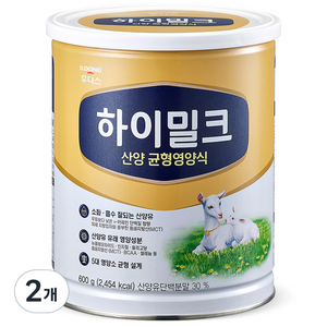 일동후디스 하이밀크 산양 균형영양식, 600g, 2개