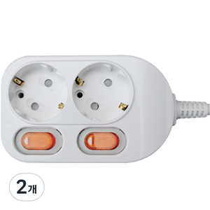 번개표 이동형 멀티탭 콘센트 절전형 개별스위치 2구 WI-MC21623, 5m, 2개