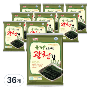 삼육김 들기름으로 구운 광천김 전장김, 20g, 36개