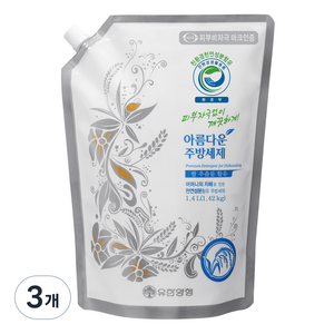 아름다운주방세제 쌀추출물 리필, 1400ml, 3개