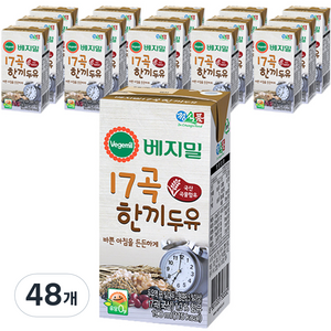 베지밀 17곡 한끼두유, 190ml, 48개